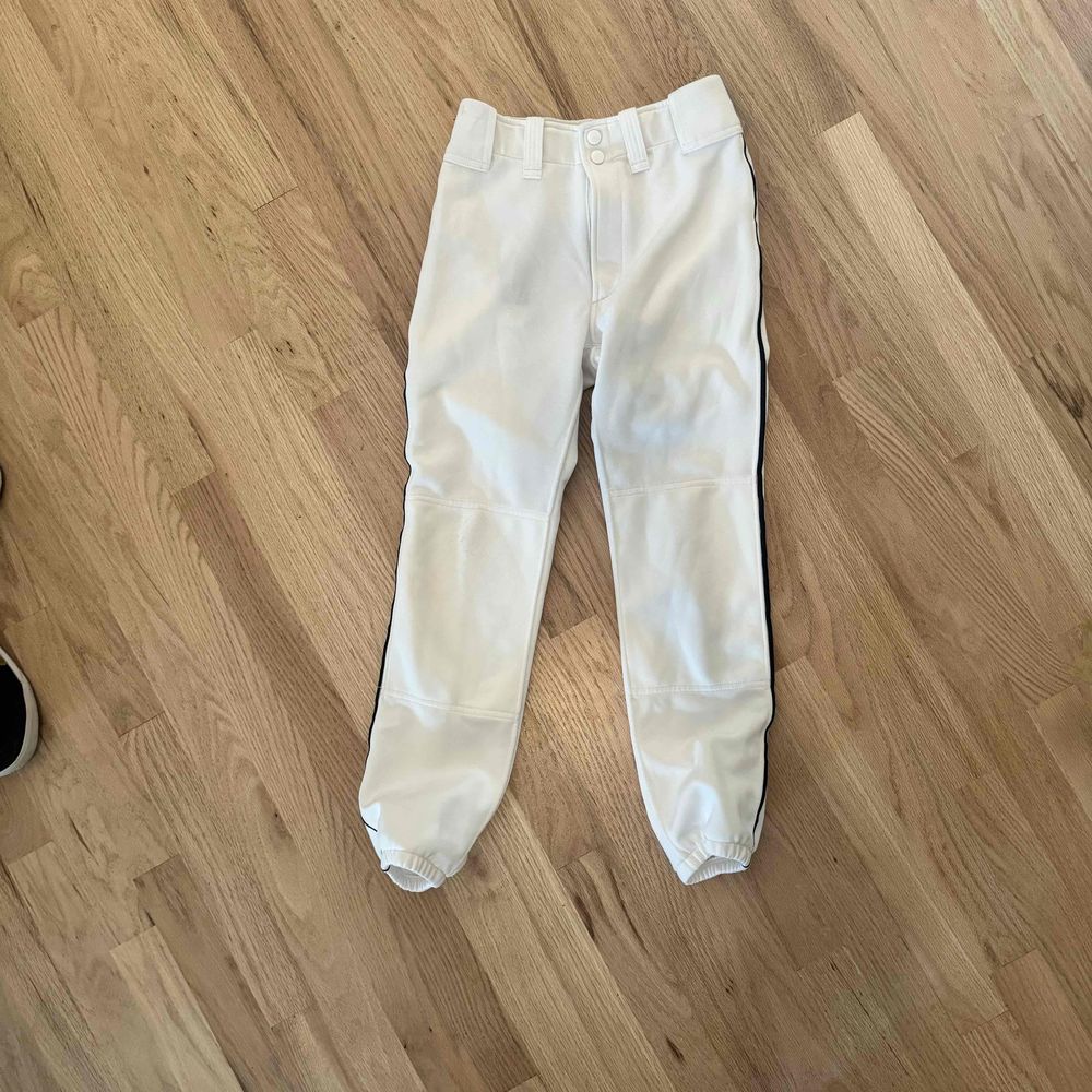 Adidas Youth White Navy Pinstripe Softball Pants Size Youth Large